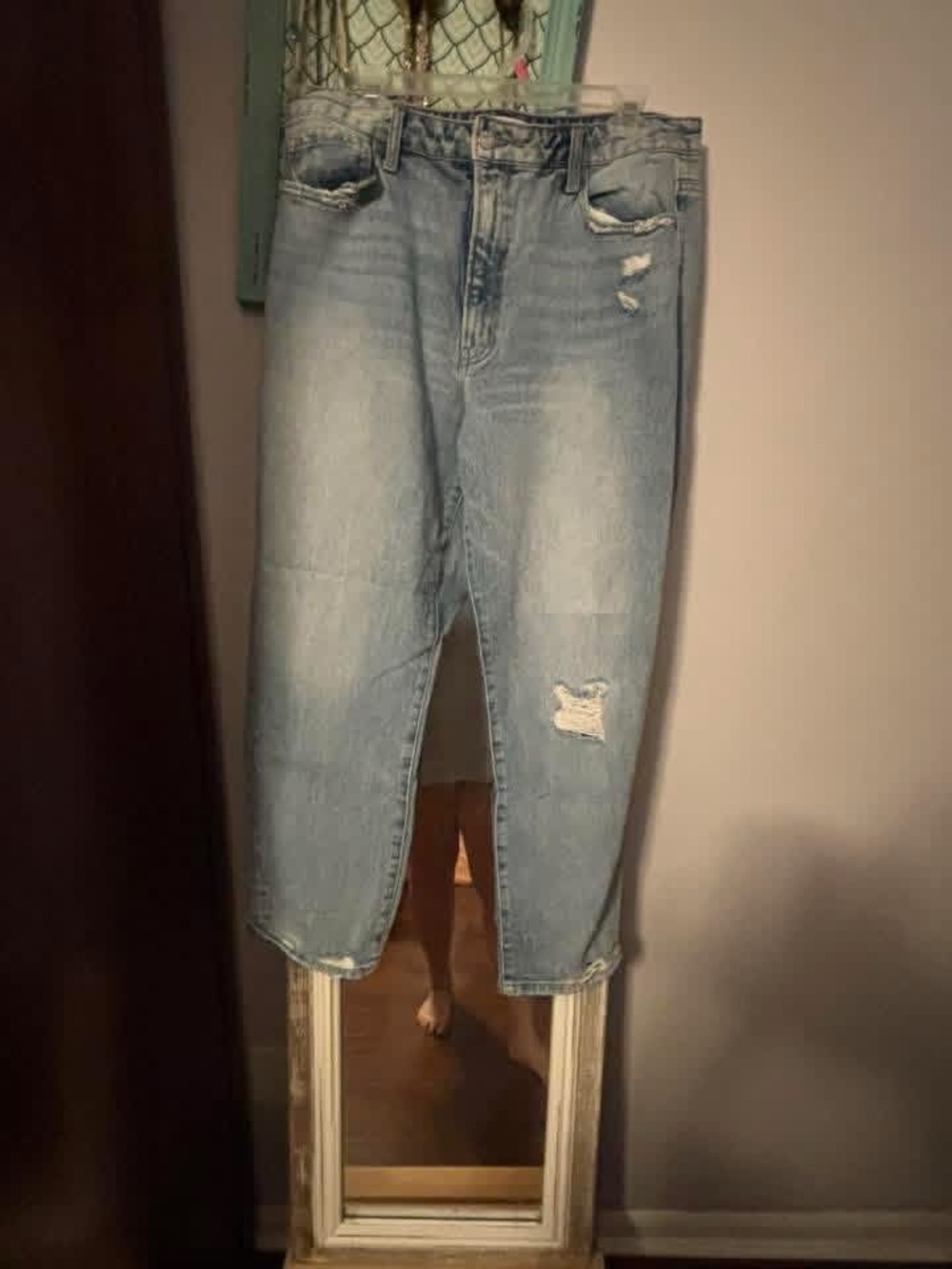 Women’s Light Blue Distressed Flare Jeans